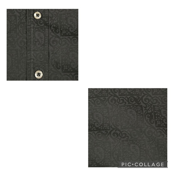 Robert Graham Black on Black Windsor Paisley Jacquard Flip Cuff Classic Shirt M - Picture 16 of 16